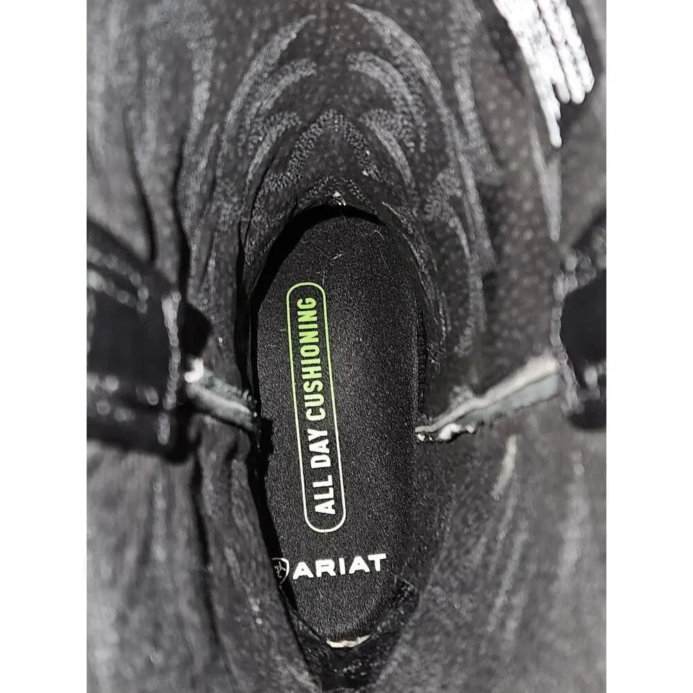 Ariat Men's Heritage Western R Toe Black Deertan Boots 10002218 Size 8.5D EUC - Picture 7 of 10